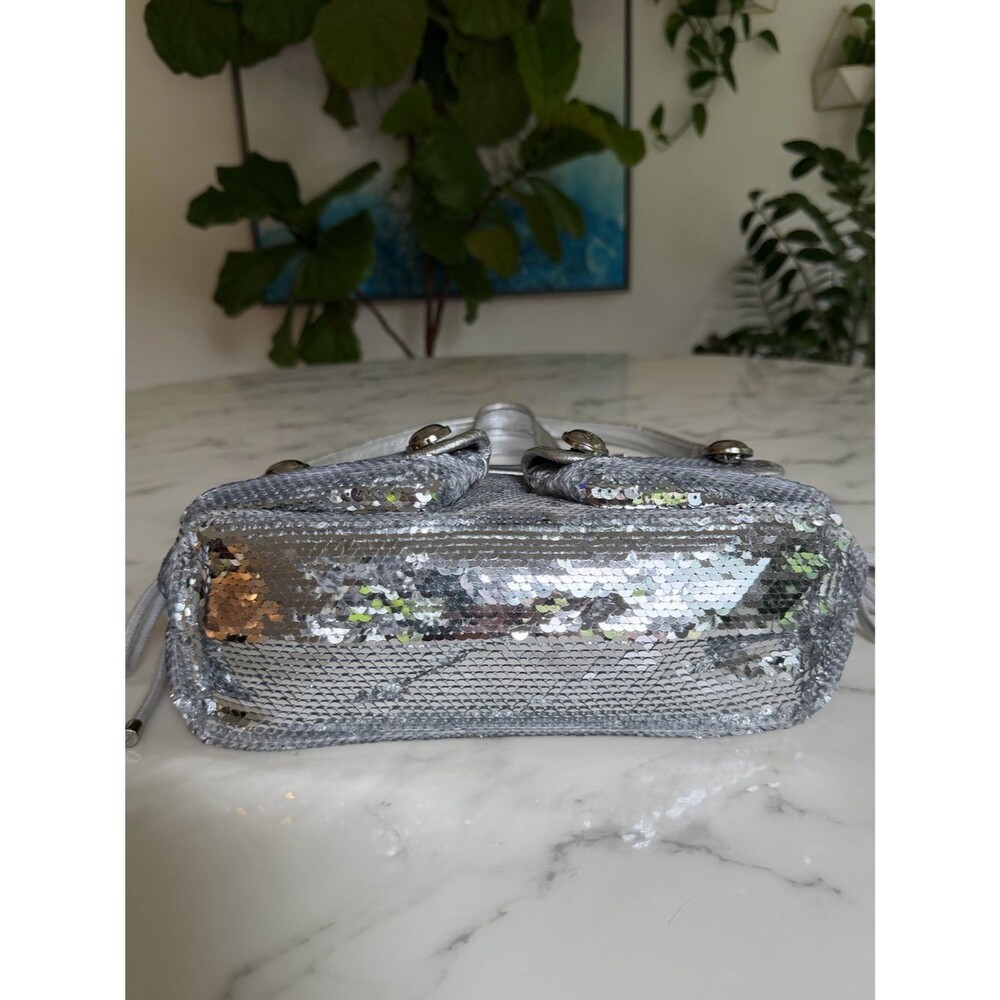Coach Limited Edition Poppy Sequin Spotlight Tote Shoulder Bag 13821 Silver Y2K - Picture 6 of 16